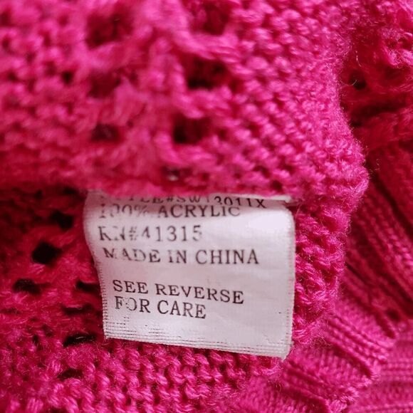 Roommates Sweater Womens 3x Pink Knit Sleeveless Pullover - Picture 6 of 11